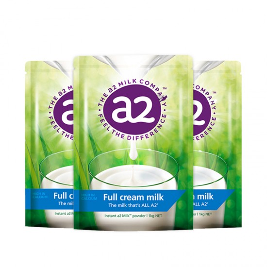 【a2白金 澳洲发货】【3袋】A2 成人奶粉 全脂高钙奶粉1kg/袋  3袋装 保质期：2024.10