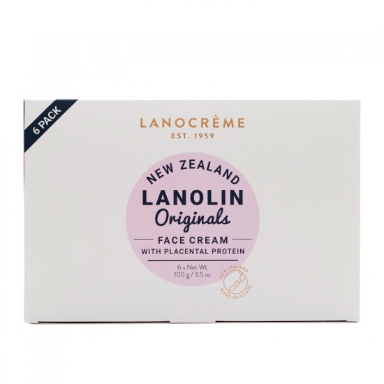 【一件包邮】Lanocreme 兰侬绵羊油保湿补水滋润面霜  胎盘素面霜100g 6盒装  普通肤质