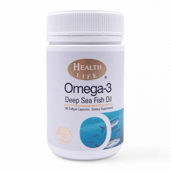 HealthLife 1000毫克深海鱼油 100粒 保质期2026.12