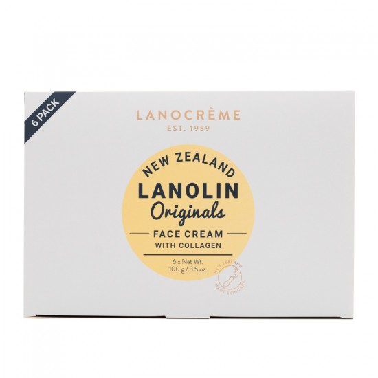 【一件包邮】Lanocreme 兰侬绵羊油保湿补水滋润面霜  胶原蛋白面霜100g 6盒装 适合混合偏敏感性肤质