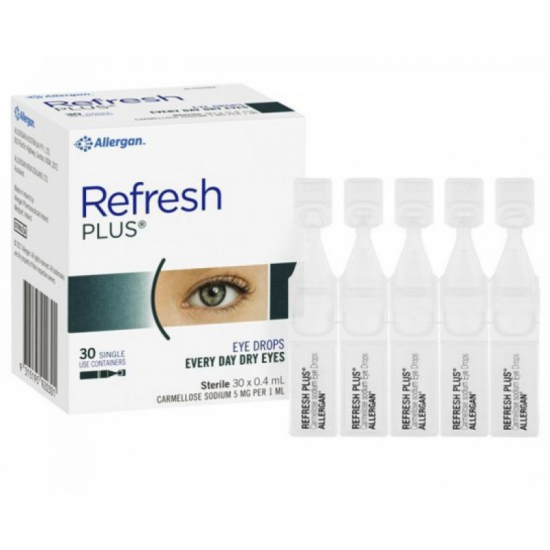 【加强版】Refresh Plus 抗疲劳泪液眼药水无防腐剂 30支*0.4ml 保质期2025.11