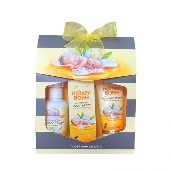 【秒杀包邮】Parrs 帕氏 Wild Ferns Honey Babe 蜂蜜宝宝礼品套装 3件套(洗发沐浴露140ml(2025.12)+助眠喷雾100ml(2025.9)+保湿护肤霜 100ml(2026.4) ) 【秒杀包邮】Parrs 帕氏 Wild Ferns Honey Babe 蜂蜜宝宝礼品套装 3件套(洗发沐浴露140ml(2025.12)+助眠喷雾100ml(2025.9)+保湿护肤霜 100ml(2026.4) )