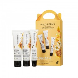 Wild Ferns 帕氏麦卢卡蜂蜜迷你身体套装-焕采随行  (蜂蜜身体乳30ml+蜂蜜护手霜30ml+蜂蜜SPF30护唇膏15ml) 保质期2029.3