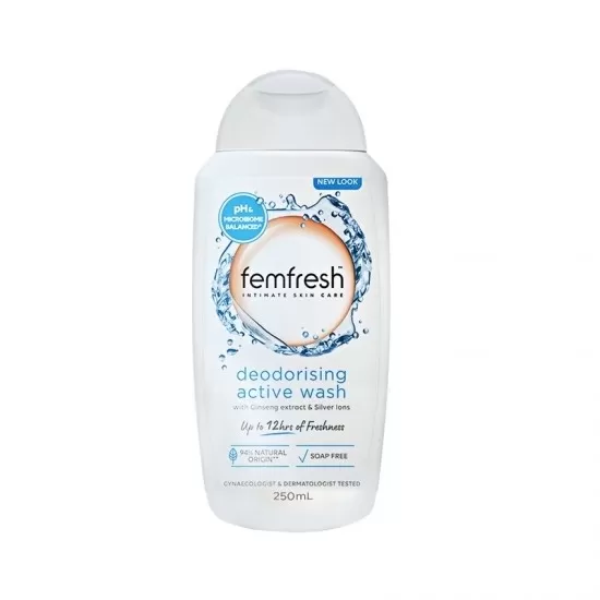 【因天气原因液体侧漏无法理赔】Femfresh (白色瓶）芳芯专业除臭温和无皂女性护理液 250ML 保质期2027.4