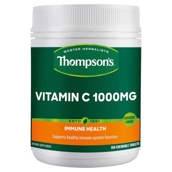 THOMPSON'S 汤普森 天然维生素C咀嚼片VC 1000MG 150片 保质期2028.1