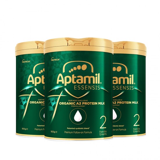 【新西兰发货】【普线预计6-8周工作日】【3罐】Aptamil爱他美奇迹绿罐Essensis有机A2蛋白2段婴幼儿奶粉900g*3罐（6-12个月）保质期 2026.12左右