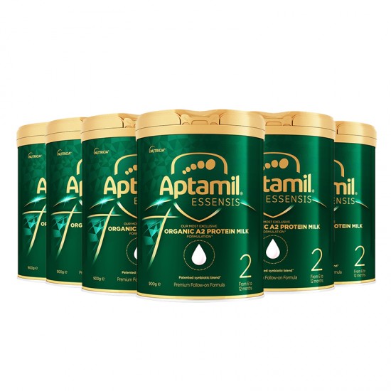 【新西兰发货】【快线】【6罐】Aptamil爱他美奇迹绿罐Essensis有机A2蛋白2段婴幼儿奶粉900g*6罐（6-12个月）保质期 2026.2