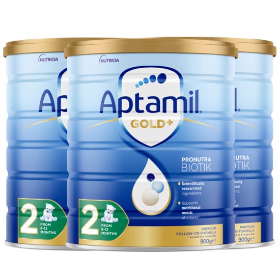 【Aptamil新西兰直邮】【普线预计6-8周工作日】【3罐】爱他美金装2段*3罐（6-12个月）  保质期：2026.12左右