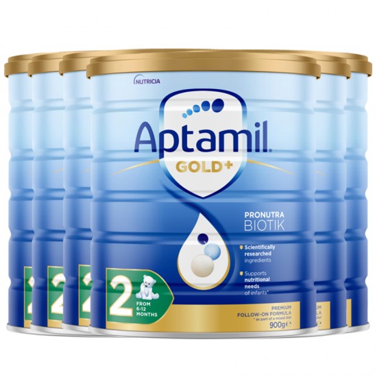 【Aptamil新西兰直邮】【快线（BC直邮保税清关模式）】【6罐】【新包装】爱他美金装2段*6罐 （6-12个月） 保质期：2027.1左右