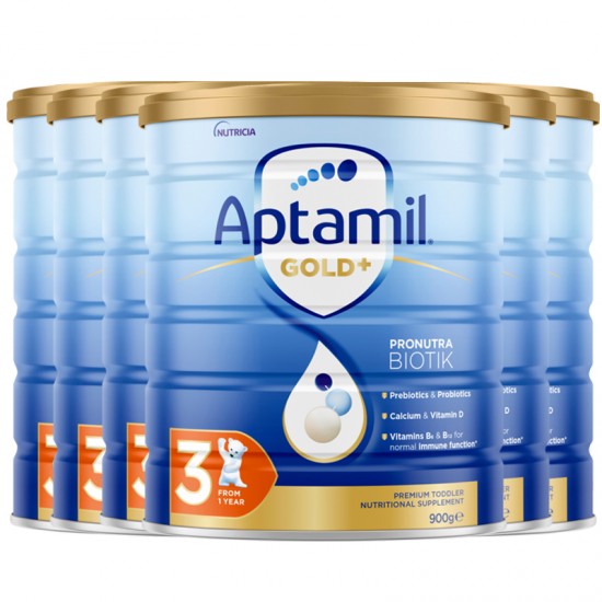 【Aptamil新西兰直邮】【快线（BC直邮保税清关模式）】【6罐】【新包装】爱他美金装3段*6罐 （1岁以上）  保质期2027.1左右