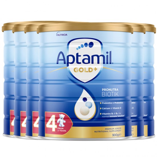 【Aptamil 新西兰直邮】【快线（BC直邮保税清关模式）】【6罐】【新包装】爱他美金装4段*6罐 （2岁以上）保质期：2027.1左右