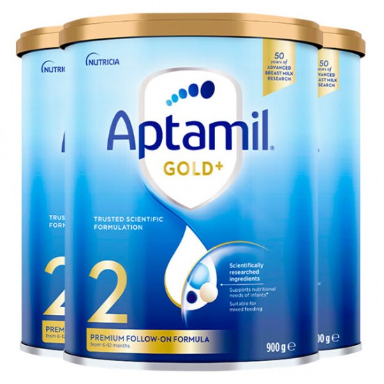 【Aptamil新西兰直邮】【普线预计6-8周工作日】【3罐】爱他美金装2段*3罐（6-12个月）  保质期：2027.11左右