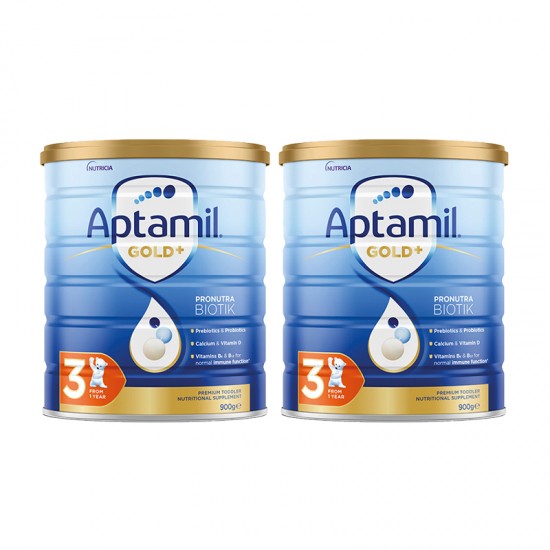 【国内现货-需人民币支付】Nutricia Aptamil 爱他美金装3段奶粉 2罐装（1岁以上） 保质期2026.10