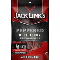 【不可邮寄回国-仅限新西兰本地自提】【150克大包装】Jack Link’s Beef Jerky Peppered 黑胡椒味牛肉干 150g