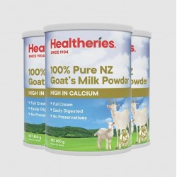 【新西兰发货】【富腾达快线】【3罐】HEALTHERIES 贺寿利100%纯成人山羊奶粉 450G/罐 3罐装  保质期：2028.4左右