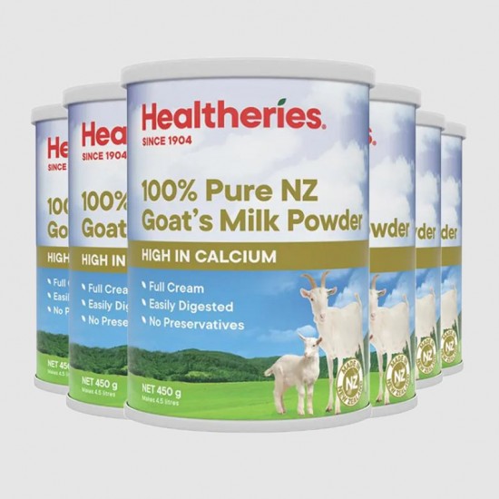 【新西兰顺丰直邮】【6罐】HEALTHERIES 贺寿利100%纯成人山羊奶粉 450G/罐 6罐装  保质期：2028.2左右