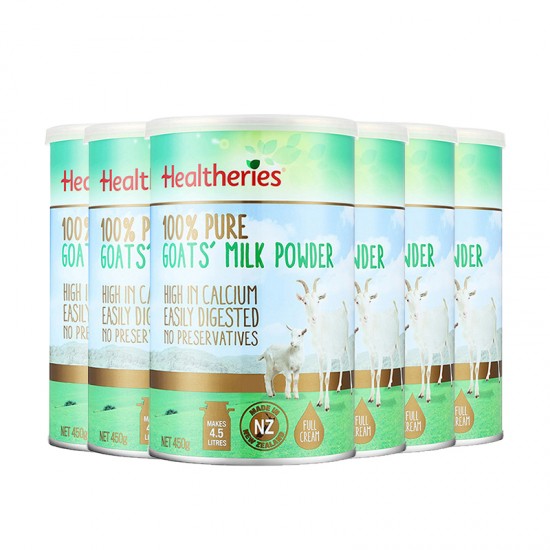 【新西兰发货】【富腾达普线】【3罐*2箱】HEALTHERIES 贺寿利100%纯成人山羊奶粉 450G/罐 6罐装  保质期：2027.10左右