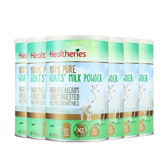 【新西兰发货】【顺丰空运】【6罐】HEALTHERIES 贺寿利100%纯成人山羊奶粉 450G/罐 6罐装  保质期：2028.2左右