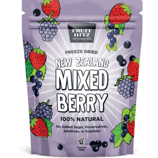 Fruit Hitz Freeze Dried New Zealand Mixed Berry 34g 新西兰混合浆果冻干(博伊森莓/蓝莓/草莓/黑加仑) 儿童零食 保质期2026.6 Fruit Hitz Freeze Dried New Zealand Mixed Berry 34g 新西兰混合浆果冻干(博伊森莓/蓝莓/草莓/黑加仑) 儿童零食 保质期2026.6