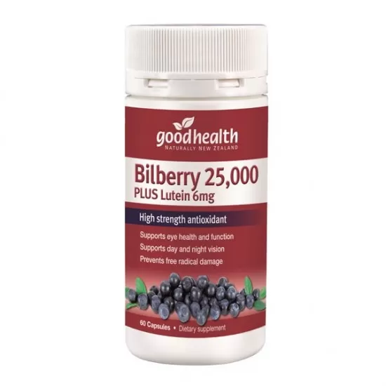 Good Health 好健康 越橘蓝莓护眼胶囊叶黄素 60粒 保质期2027.06