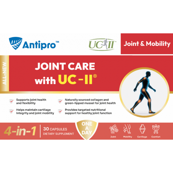 Antipro™ 骨胶原 30粒 专利UC-II® 添加青口贻贝精华维生素D3 保质期2028.7