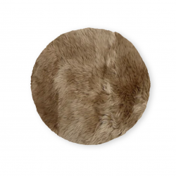 【包邮】【内胆需额外加20纽（可选）】Sheepskin Cushion Butterscotch Circle长毛羊皮圆形坐垫靠垫 焦糖色 80cm*80cm
