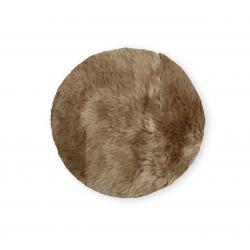 【包邮】【内胆需额外加20纽（可选）】Sheepskin Cushion Butterscotch Circle长毛羊皮圆形坐垫靠垫 焦糖色 80cm*80cm
