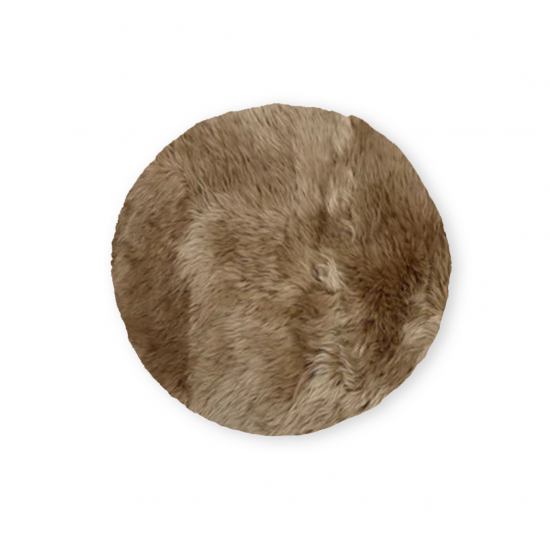 【包邮】【内胆需额外加20纽（可选）】Sheepskin 长毛羊皮圆形坐垫靠垫 焦糖色 80cm*80cm