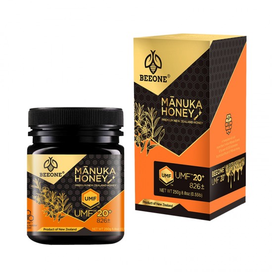 【国内现货-需人民币支付】【买二送一 送NEW ZEAL玫瑰保湿面霜50ml】【2瓶】BEEONE 麦卢卡蜂蜜UMF20+(MGO826+) 250g 2瓶 保质期2028.10