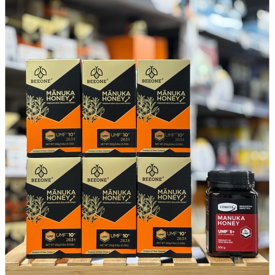 【一件包邮】【秒杀特价】【买六送一 送康维他麦卢卡蜂蜜5+500g】BEEONE 麦卢卡蜂蜜UMF10+(MGO263+) 250g 6盒装 【因天气原因液体侧漏无法理赔】