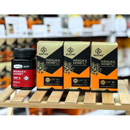 【一件包邮】【秒杀特价】【买三送一 送康维他麦卢卡蜂蜜5+ 500g】BEEONE 麦卢卡蜂蜜UMF15+(MGO512+) 250g 3盒装 【因天气原因液体侧漏无法理赔】