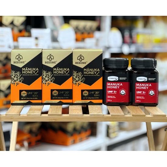 【一件包邮】【秒杀特价】【买三送二 送2瓶康维他麦卢卡蜂蜜5+500g】BEEONE 麦卢卡蜂蜜UMF20+(MGO826+) 250g  3盒装 【因天气原因液体侧漏无法理赔】