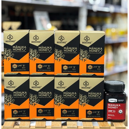 【一件包邮】【秒杀特价】【买八送一 送康维他麦卢卡蜂蜜5+ 500g】BEEONE 麦卢卡蜂蜜UMF5+(MGO83+)  250g 8盒装 【因天气原因液体侧漏无法理赔】