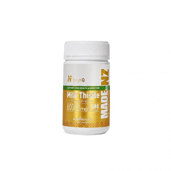 【买三送牛初乳咀嚼片（此为单瓶链接）】HighQ 高浓缩60000mg奶蓟草护肝胶囊180粒 保质期2029.1