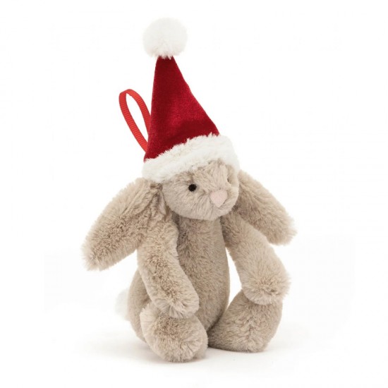 Jellycat Bashful Christmas Bunny Decoration-NC 害羞圣诞邦尼兔挂饰 尺寸： H13 X W6 CM