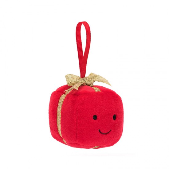 Jellycat Festive Folly Present 欢乐节庆礼盒玩偶挂件 尺寸：H6 X W6 CM