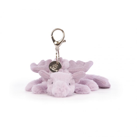 Jellycat Lavender Dragon Bag Charm紫龙薰衣草色包包挂饰钥匙扣 尺寸：H12 X W22 CM