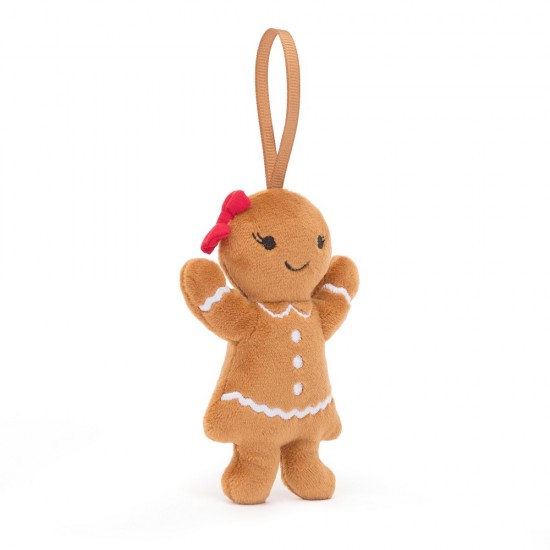 Jellycat Festive Folly Gingerbread Ruby 圣诞节欢乐节庆姜饼人鲁比挂件