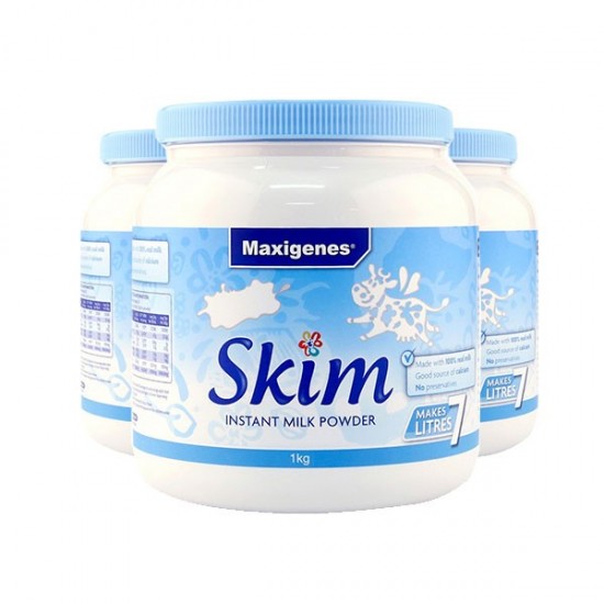 【澳洲直邮】【3罐】Maxigenes 美可卓高钙奶粉1kg 3桶 全脂蓝胖子（2025.7）/脱脂兰妹子（2025.6）