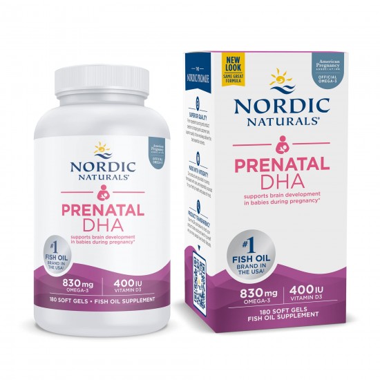 【胶囊因天气原因融化不理赔】Nordic Naturals 挪威小鱼 挪威孕妇DHA鱼油 补脑黄金素 180粒+D  保质期2027.9