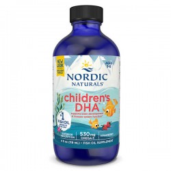 【因天气原因液体侧漏无法理赔】【119毫升装】NORDIC NATURALS 挪威小鱼 儿童液体DHA 草莓味 119ml (1-6岁) 保质期： 2028.8