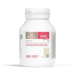 BioIsland 生物岛 锌片葡萄糖酸锌小熊咀嚼片zinc120片宝宝不挑食 保质期2027.06