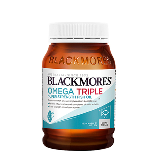 【胶囊因天气原因融化不理赔】Blackmores Omega Triple澳佳宝三倍强度无腥鱼油 150粒装 保质期2025.5