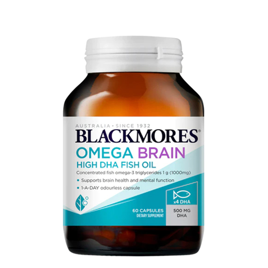 【因天气原因产品融化无法理赔】Blackmores 澳佳宝 高含量无腥味4倍dha 健脑 鱼油胶囊 60粒 保质期2027.8