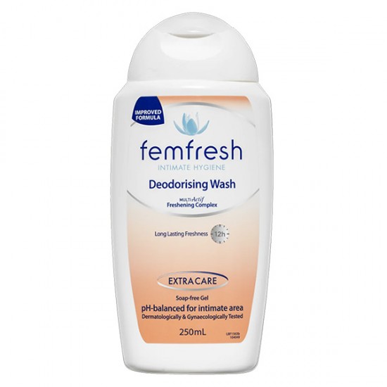 【因天气原因液体侧漏无法理赔】Femfresh (白色瓶）芳芯专业除臭温和无皂女性护理液 250ML 保质期2027.4