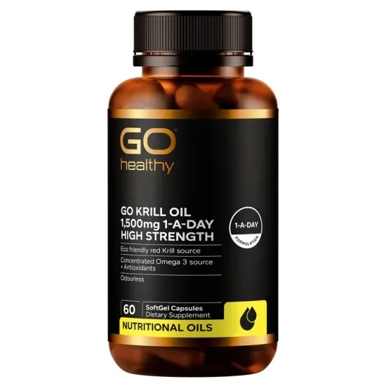 Go Healthy 高之源 南极磷虾油红磷虾油 1500mg无腥虾青素60粒 保质期2028.1