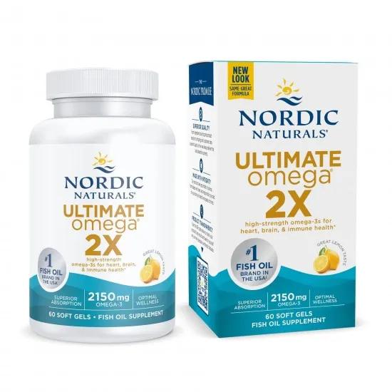【胶囊因天气原因融化不理赔】【双倍高含量】Nordic Naturals 挪威小鱼美国北极深海鳕鱼油胶囊Omega-3双倍欧米伽60粒 终极无腥高浓缩鱼油 保质期2027.10