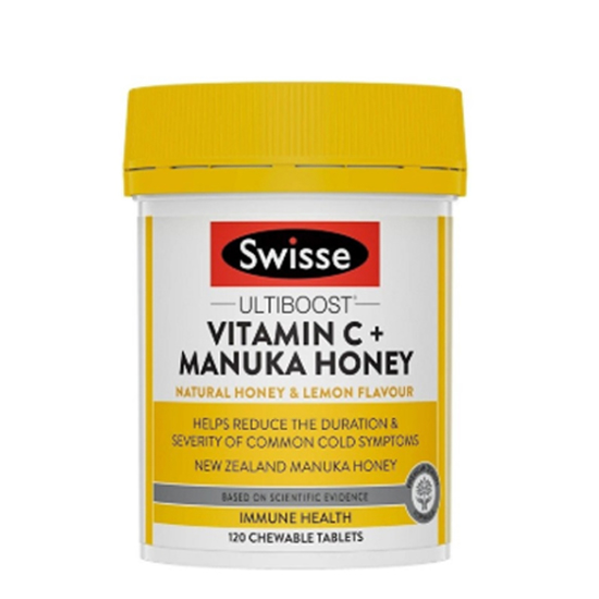 Swisse 维生素C+麦卢卡蜂蜜咀嚼片 120粒 保质期2028.8