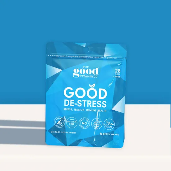 【软糖因自然因素融化不理赔】The Good Vitamin CO De-Stress 南非醉茄解压舒缓软糖28粒 葡萄味 保质期2027.12 【软糖因自然因素融化不理赔】The Good Vitamin CO De-Stress 南非醉茄解压舒缓软糖28粒 葡萄味 保质期2027.12